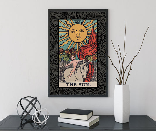The Sun Tarot Card Print - The Sun Card Poster, No Frame