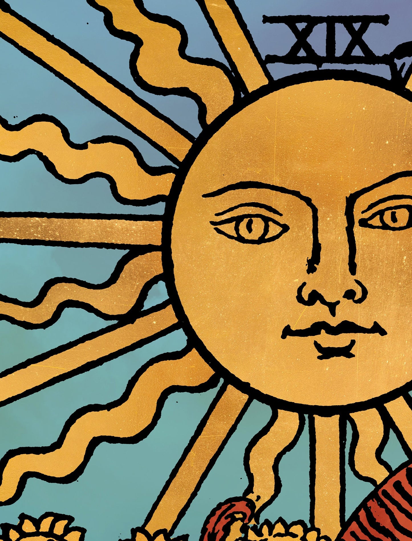 The Sun - Tarot Card Print - The Sun Watercolor Poster, No Frame