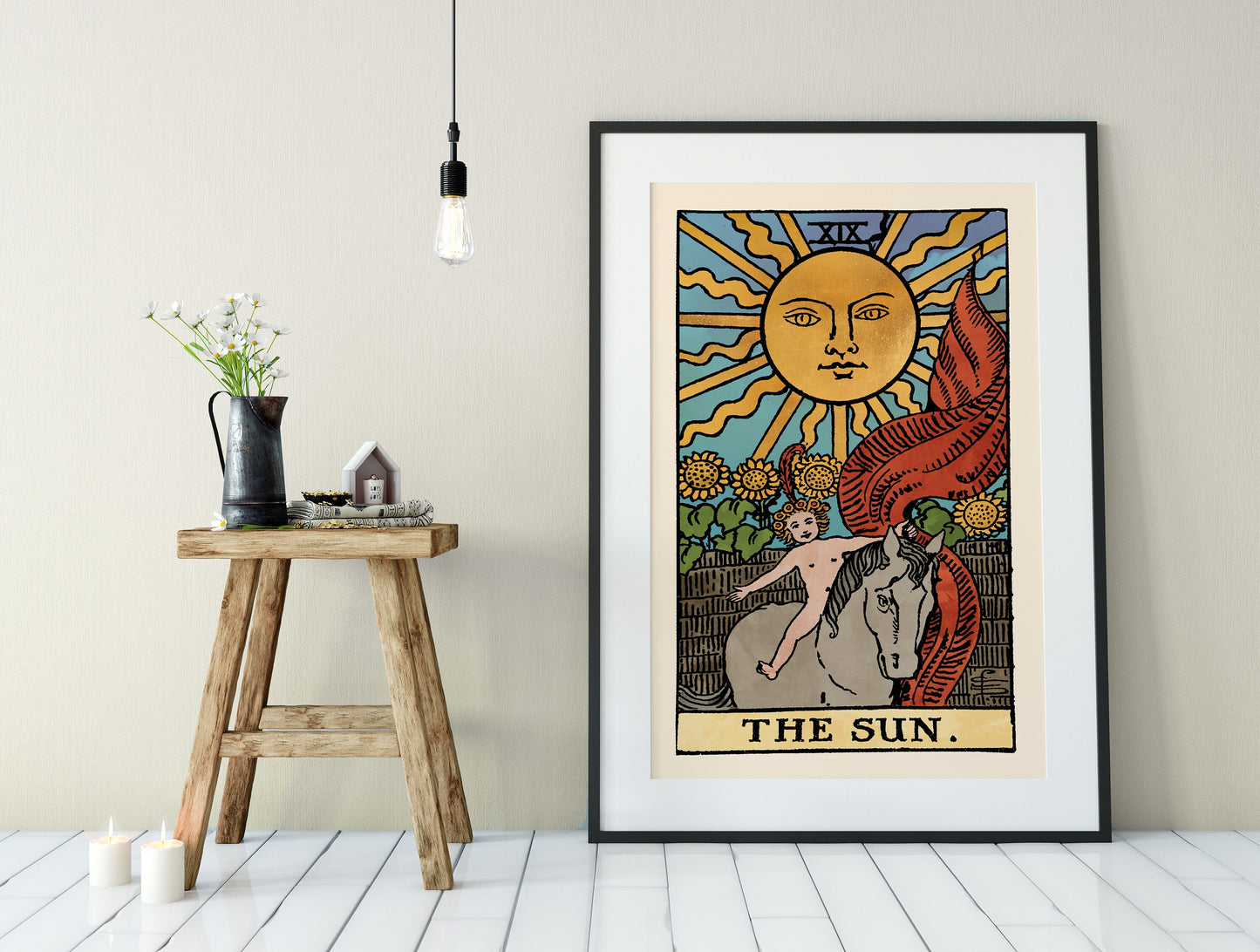 The Sun - Tarot Card Print - The Sun Watercolor Poster, No Frame
