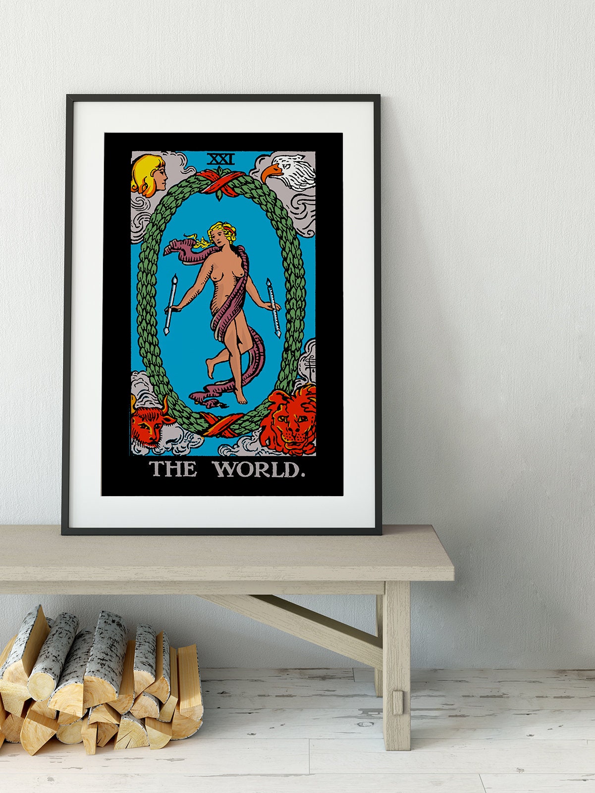The World- Tarot Card Print - The World Card Bright Poster, No Frame