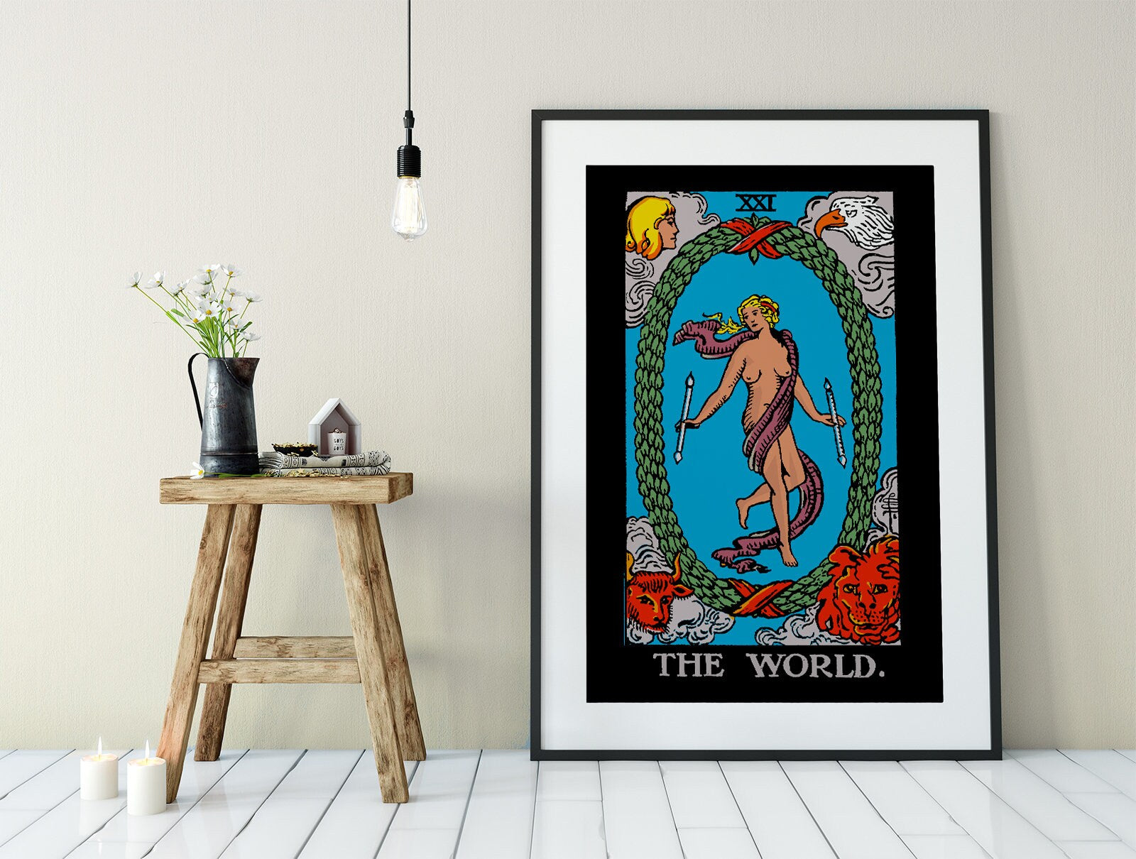 The World- Tarot Card Print - The World Card Bright Poster, No Frame