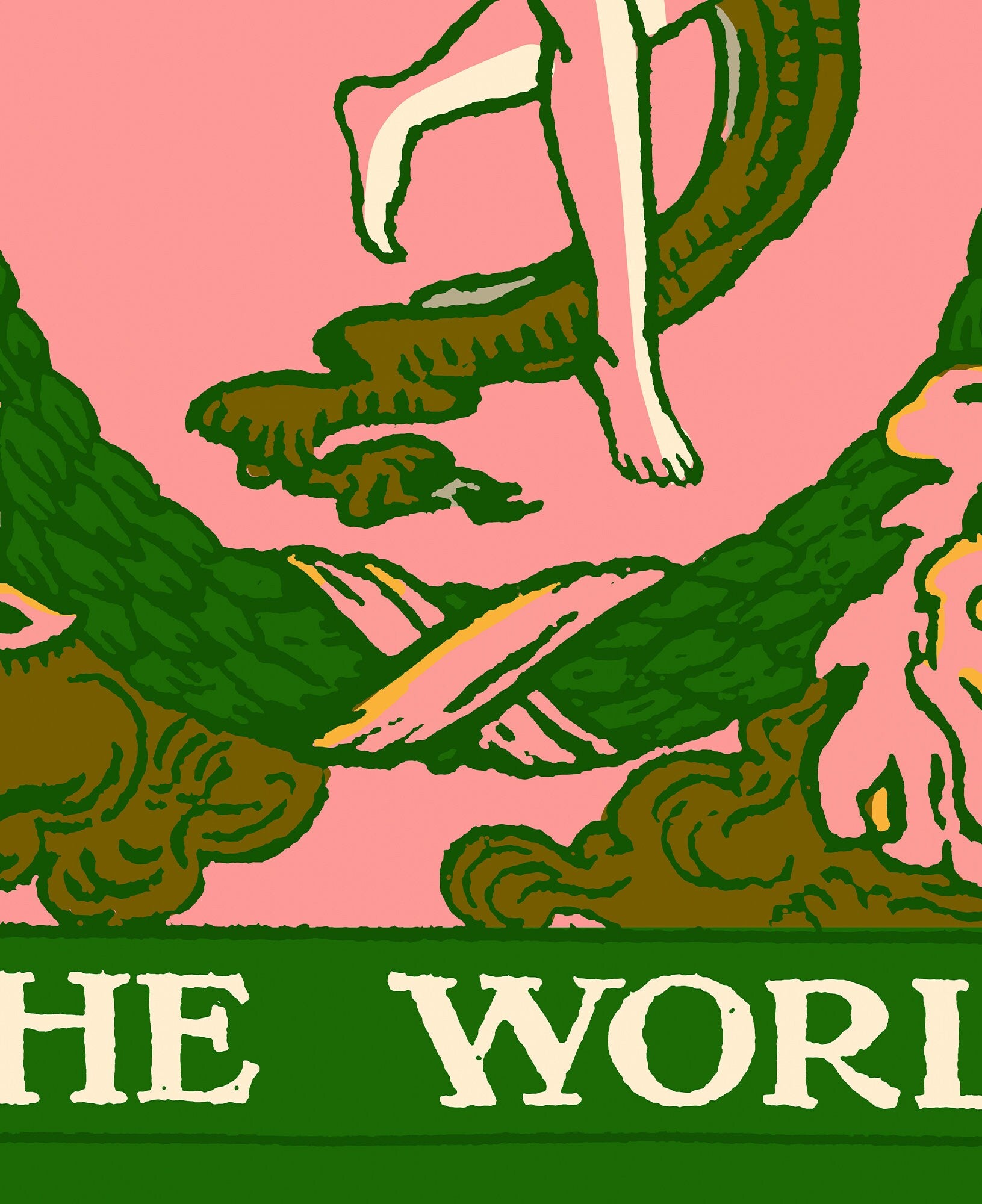 The World - Tarot Card Print - The World Card Bubblegum Goth punk Pop Art Poster, No Frame