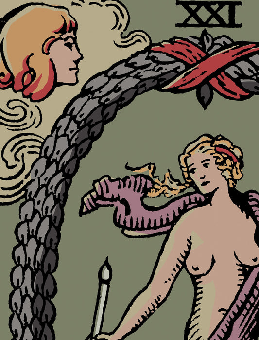 The World Tarot Card Print Harvest Poster No Frame Elegant Tarot Wall Art For Home Or Office by My Store