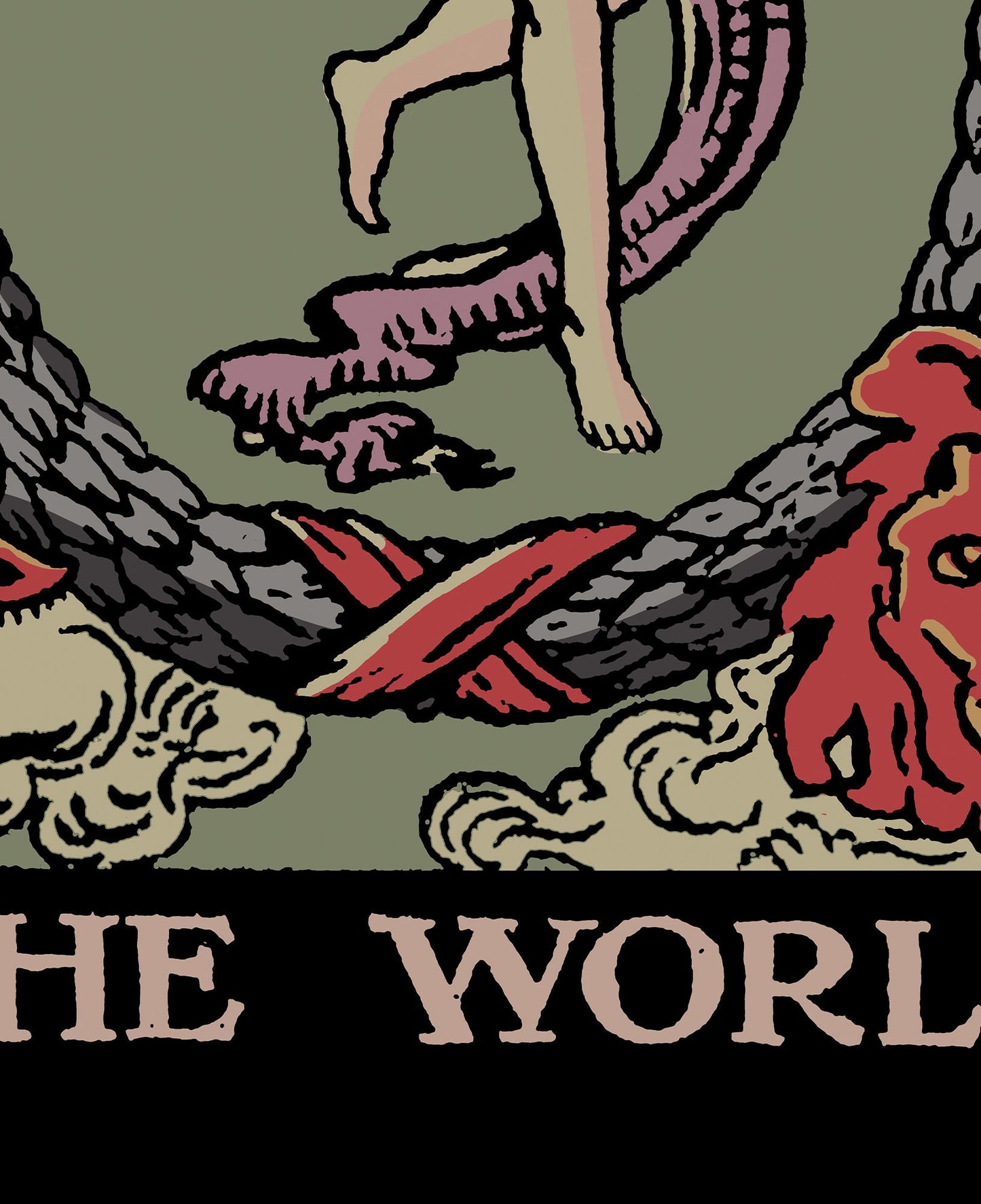 The World- Tarot Card Print - The World Card Harvest Poster, No Frame