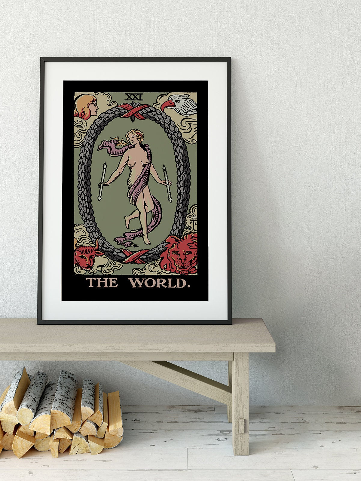 The World- Tarot Card Print - The World Card Harvest Poster, No Frame