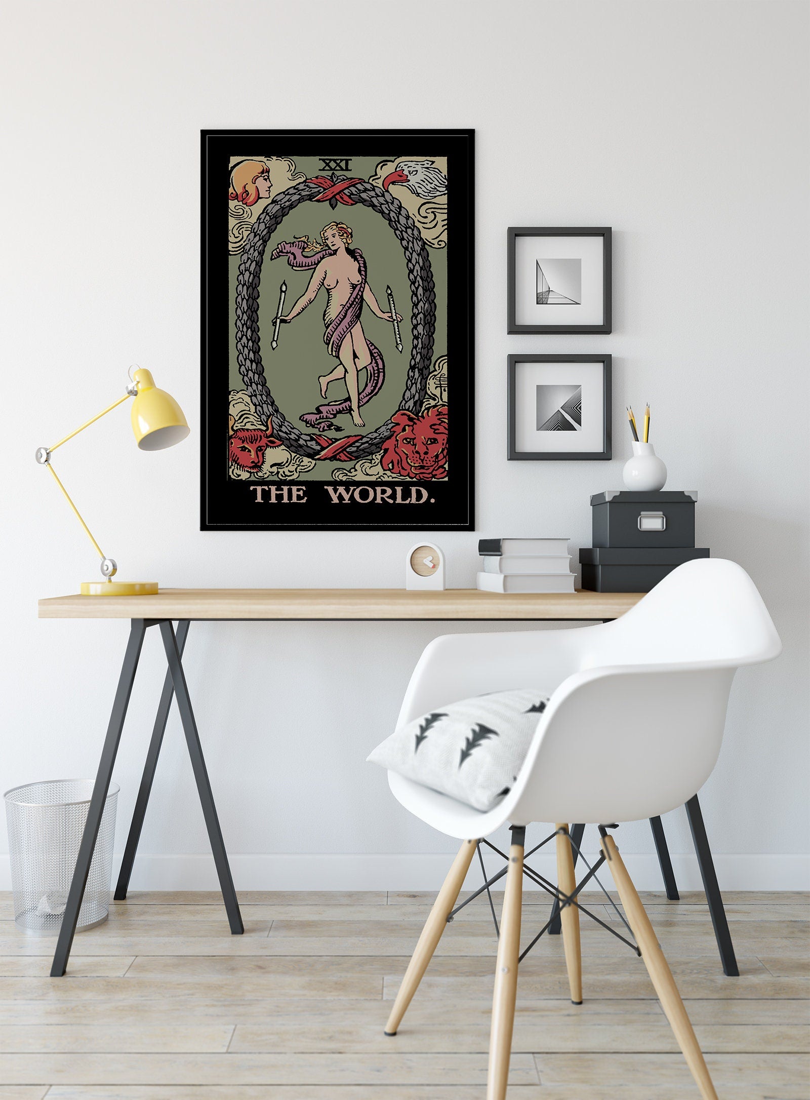 The World- Tarot Card Print - The World Card Harvest Poster, No Frame