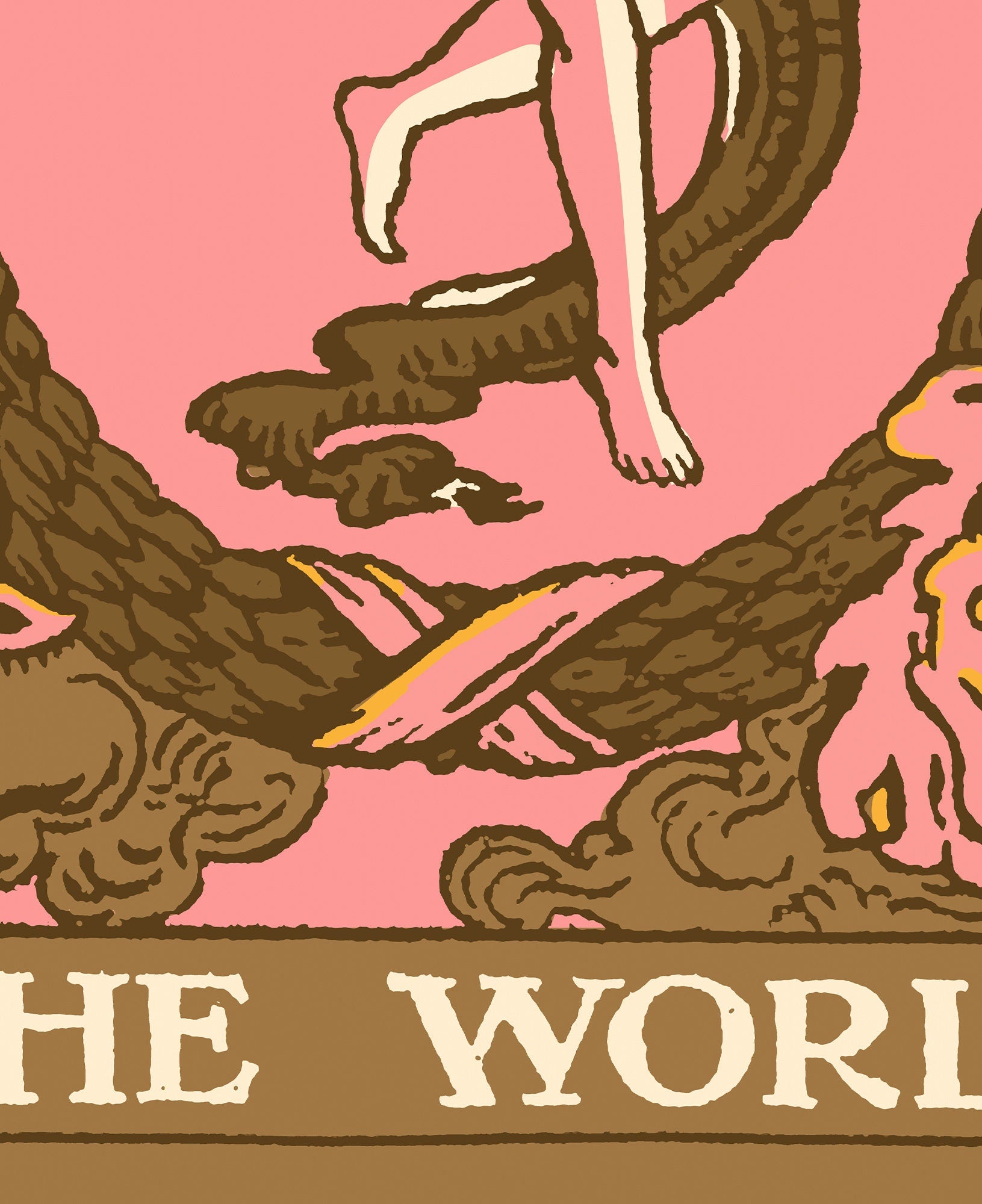 The World - Tarot Card Print - The World Card Neapolitan Goth punk Pop Art Poster, No Frame