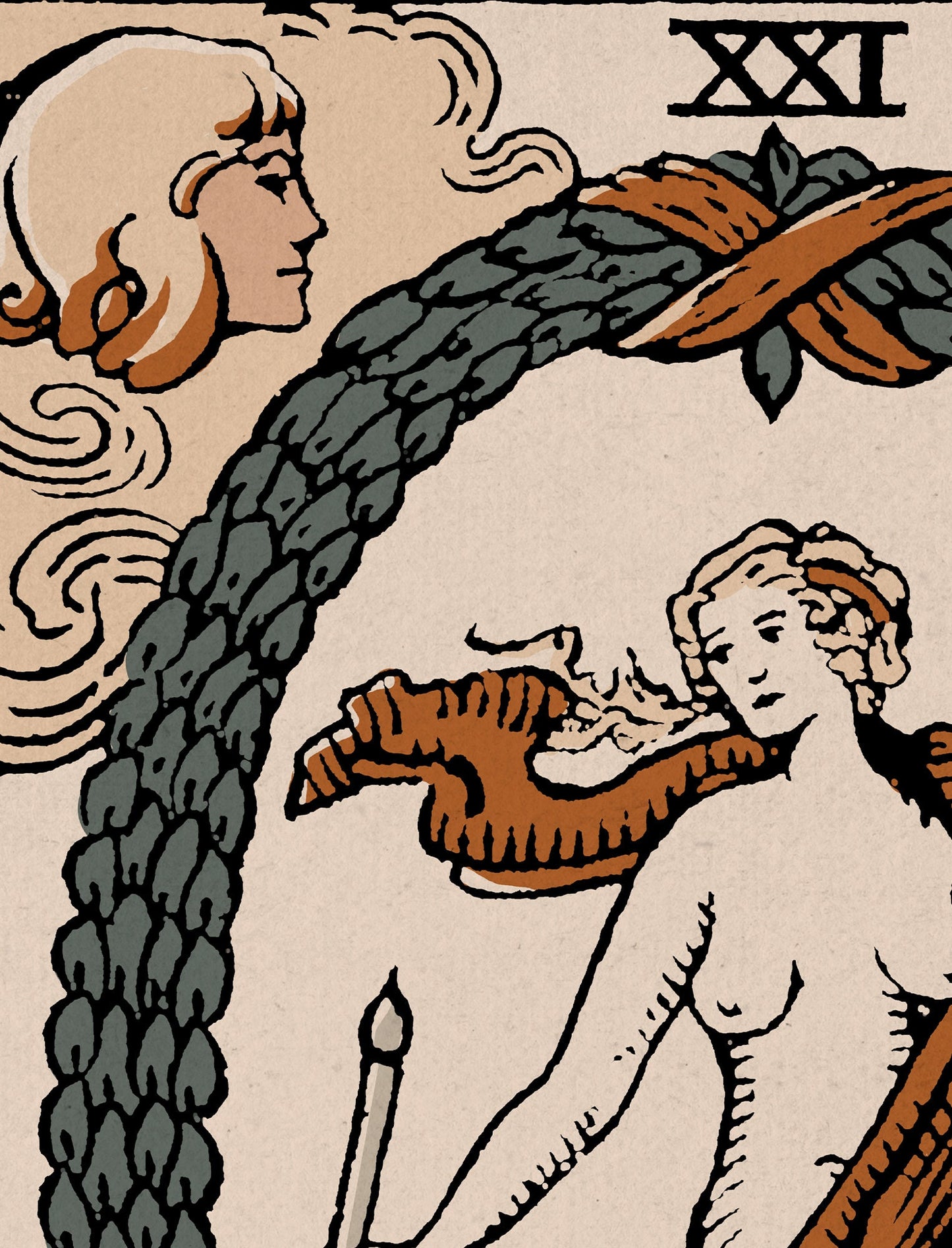 The World- Tarot Card Print - The World Card Neutral Vibe Poster Eclectic Tarot, No Frame