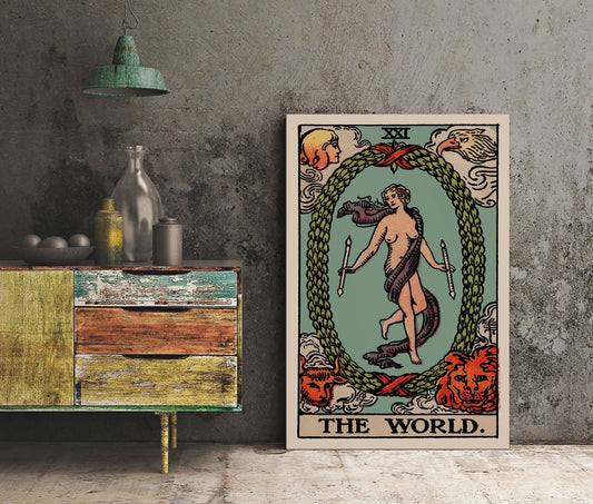 The World - Tarot Card Print - The World Card Tarot Poster, No Frame