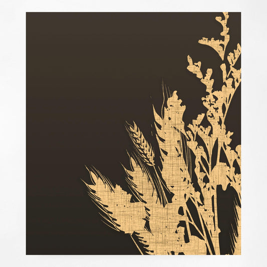 Vintage Beige Wheat Floral Bohemian Artwork Large Print Wildflowers Brown Tones For Gallery Walls by My Store