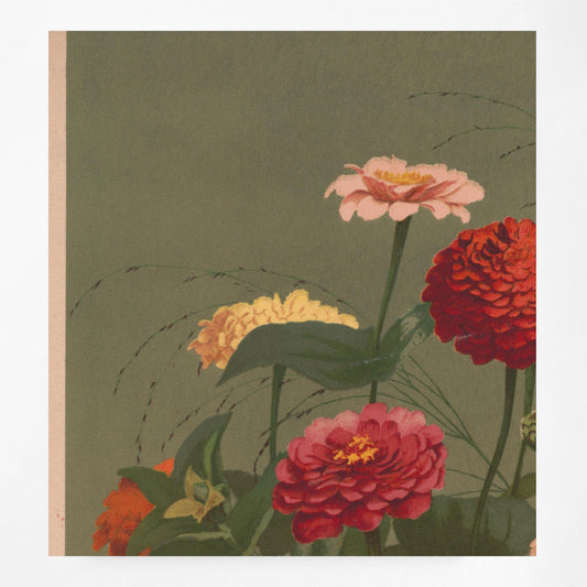 Vintage Green Floral Art Nouveau Poster Print by My Store