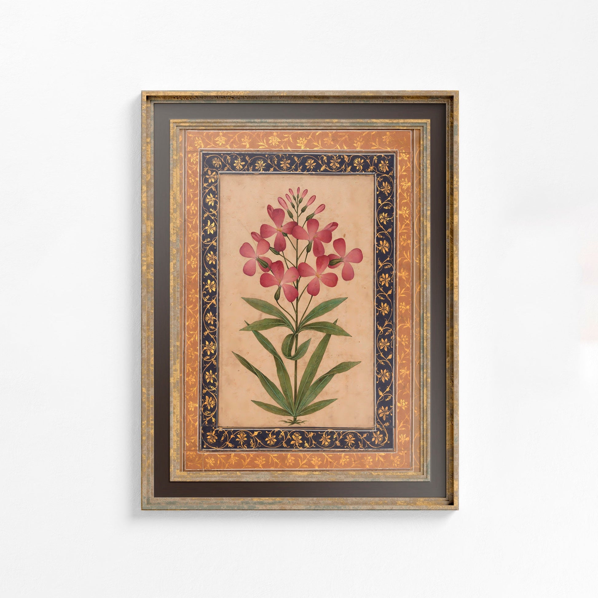 Vintage Pink Flowers - Geranium - Deco - Art Nouveau Floral - Poster Bohemian - Yellow and Pink Print