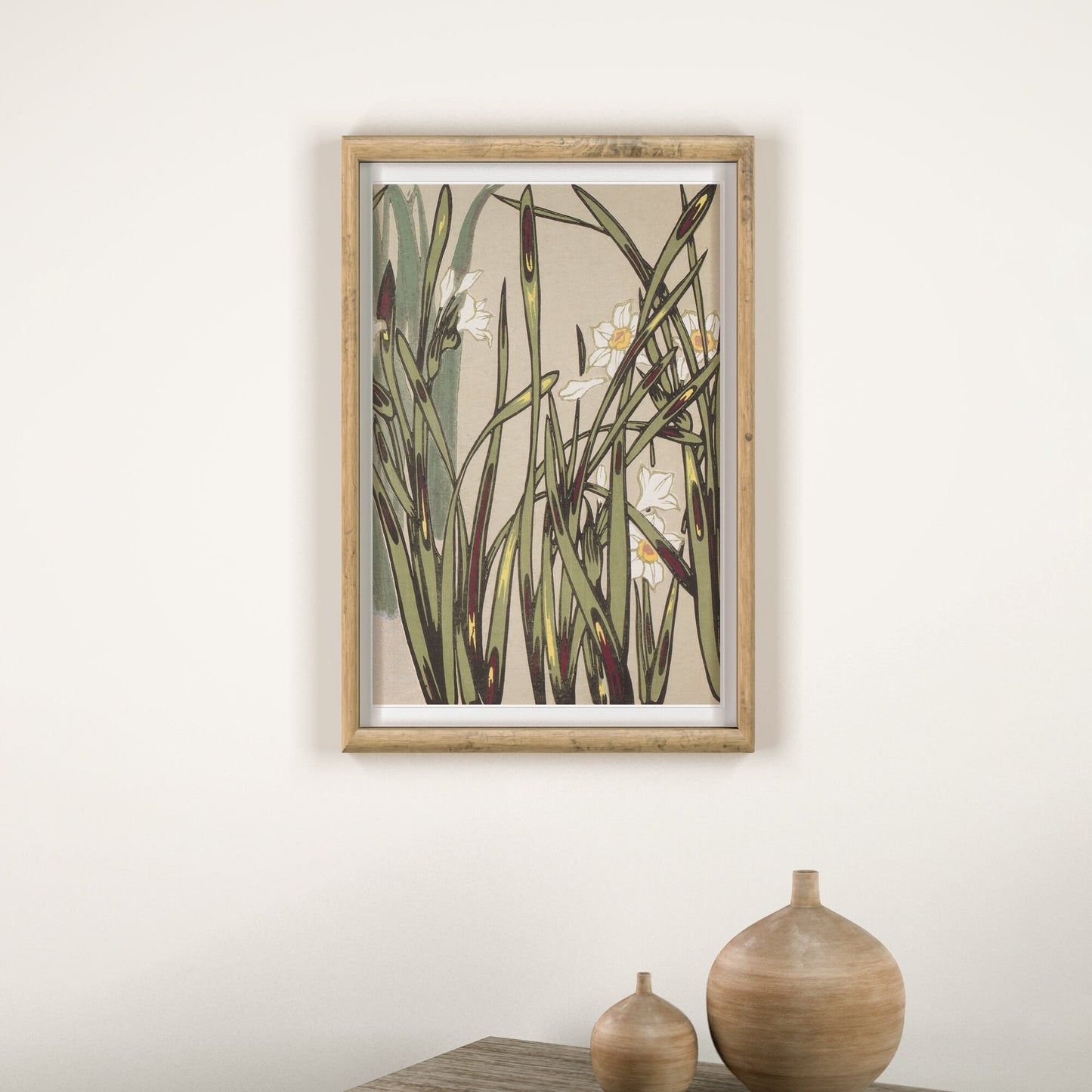 Art Nouveau Floral Poster - Green Floral Print Bohemian Print - Vintage