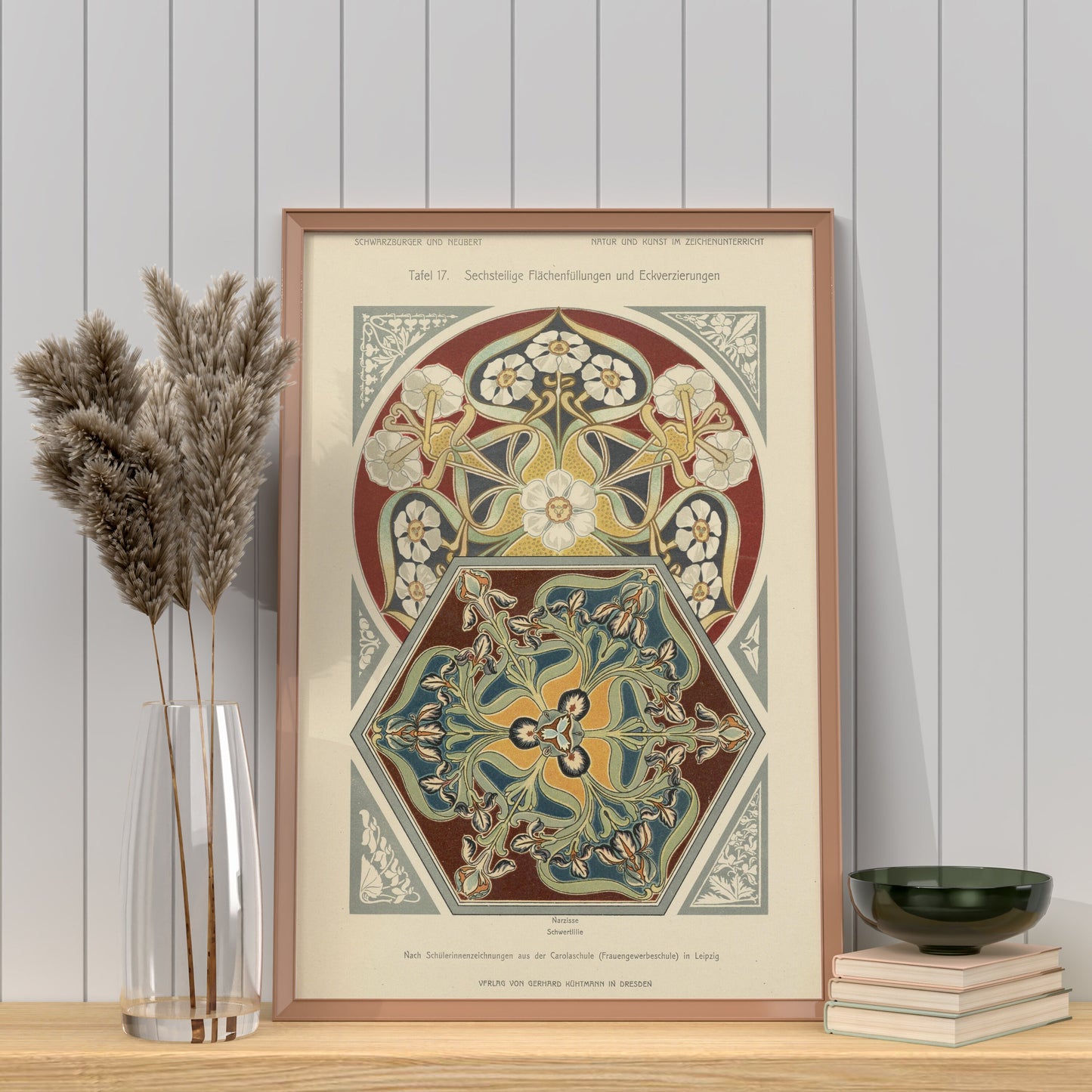 Art Nouveau Poster Neutral - Mandalas - Floral Print Bohemian Print - Nature Art