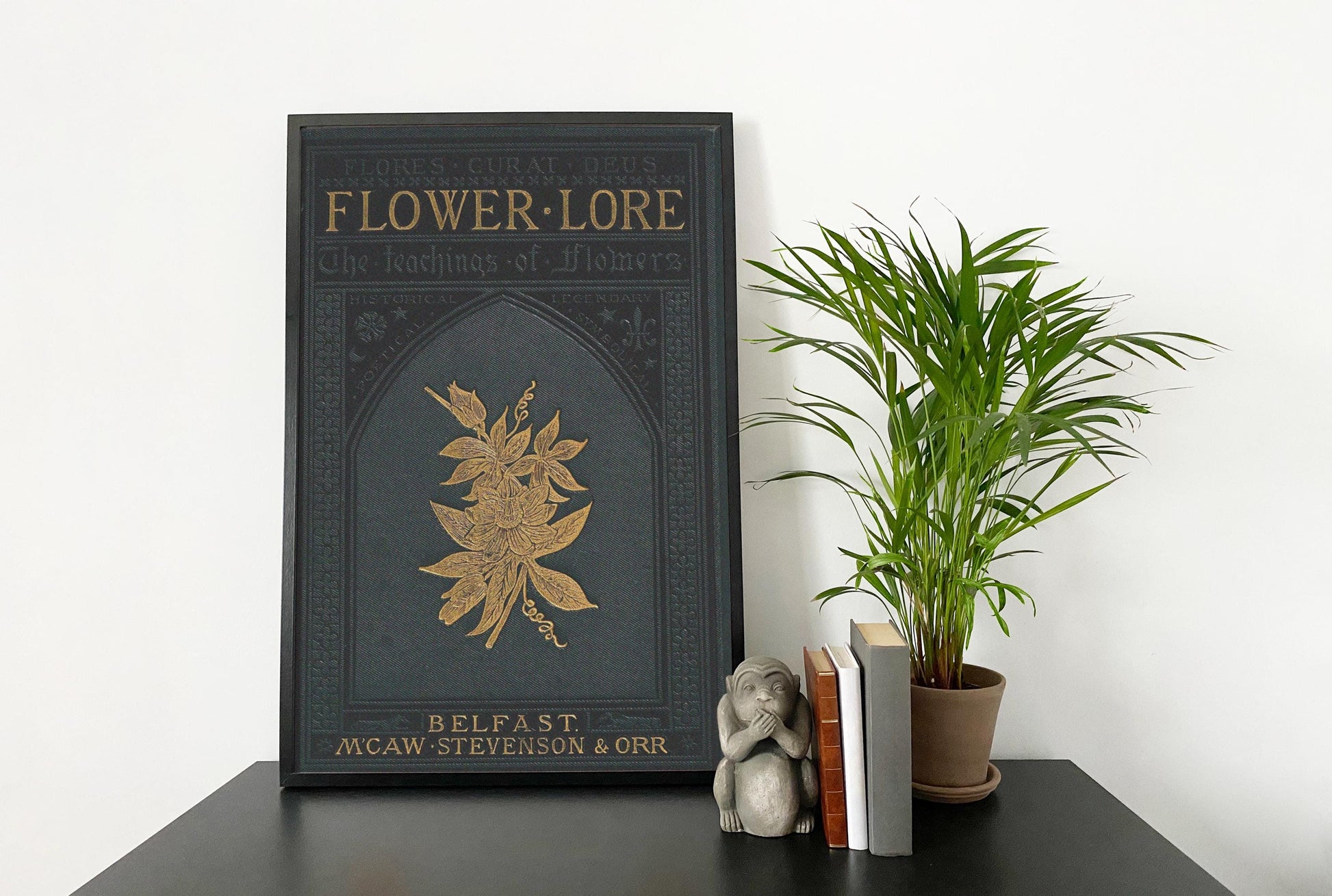 Flower Lore - Vintage Book Cover Print - Art Nouveau Poster Floral Print Bohemian Print