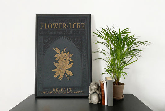 Flower Lore Vintage Book Cover Print Art Nouveau Bohemian Poster by My Store