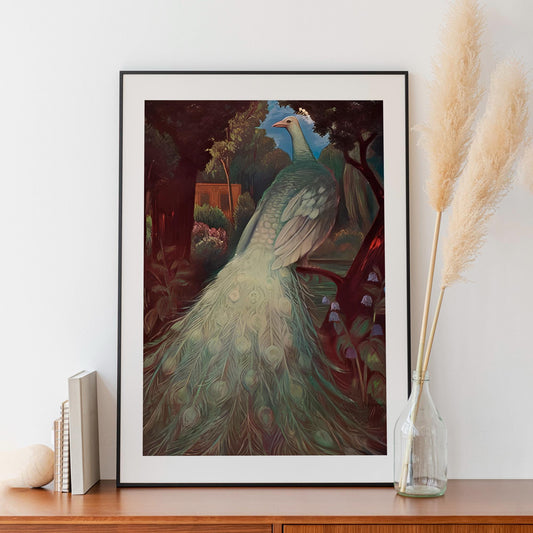 Vintage Peacock Print - Nouveau Painting - Vintage Bird