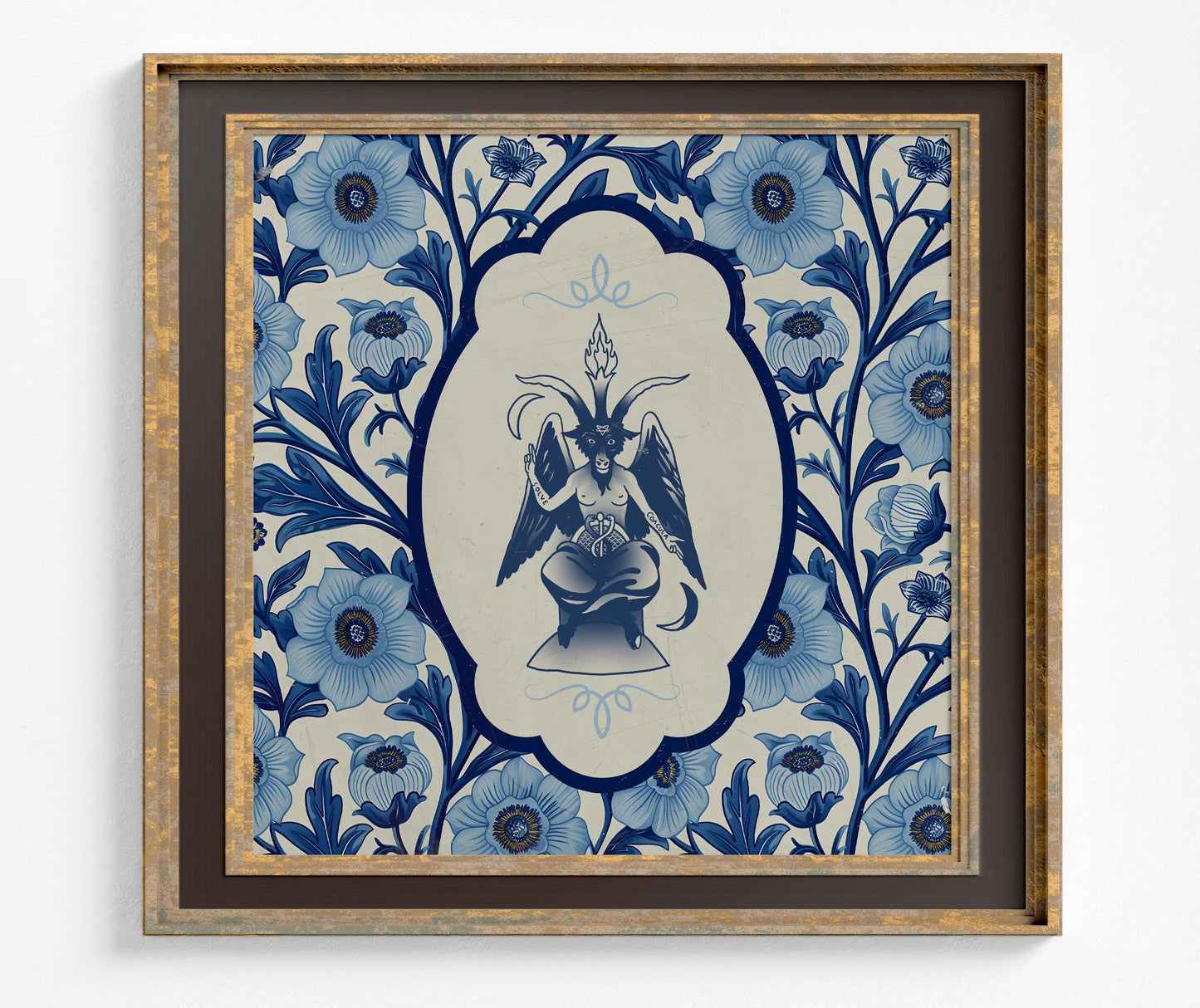 Baphomet Chinoiserie Print - Victorian Art Print (No Frame)