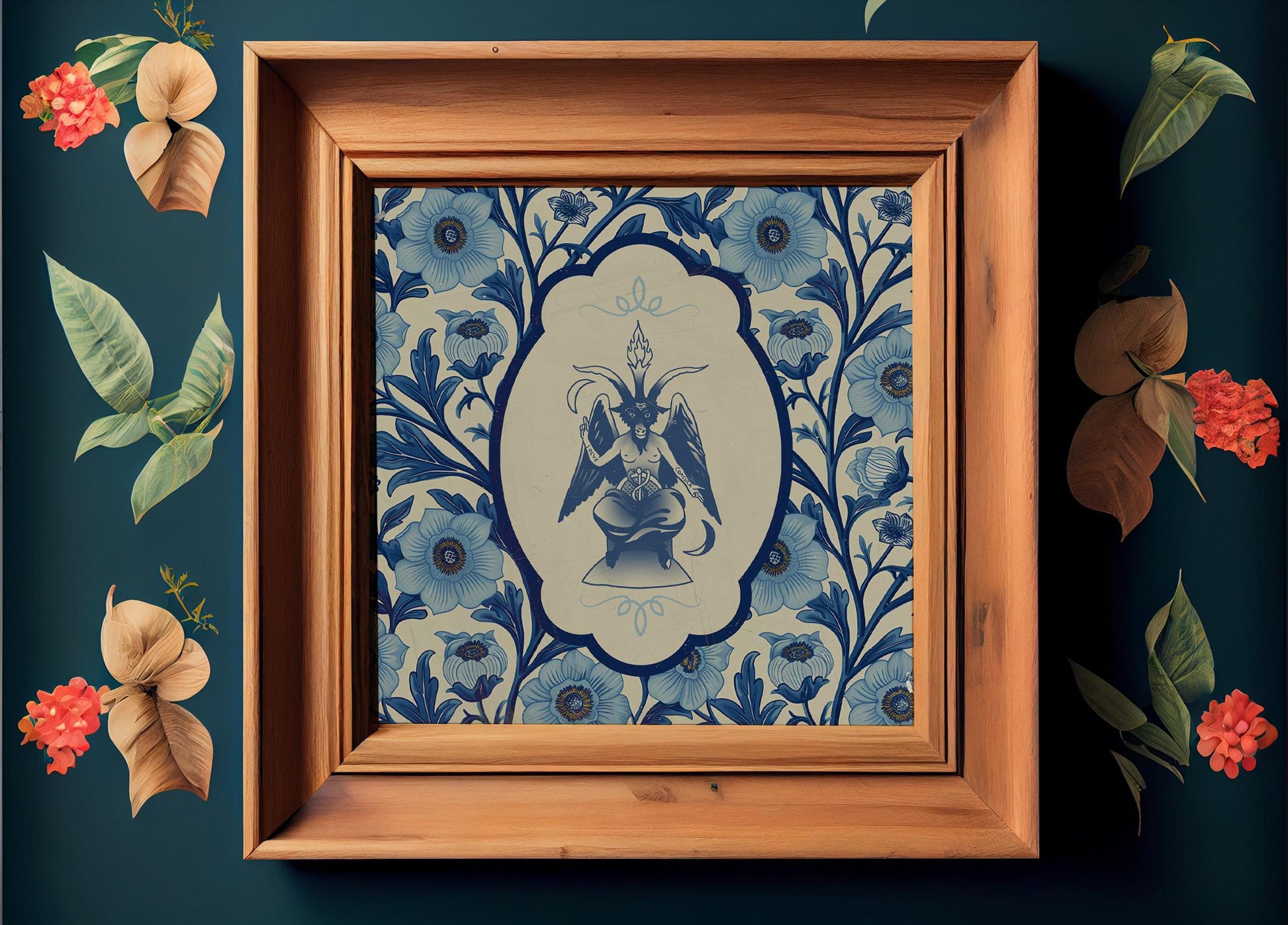 Baphomet Chinoiserie Print - Victorian Art Print (No Frame)