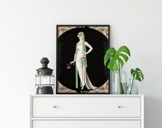 Art Deco Goddess Print - Art Nouveau Lady - George Barbier - Vintage Print