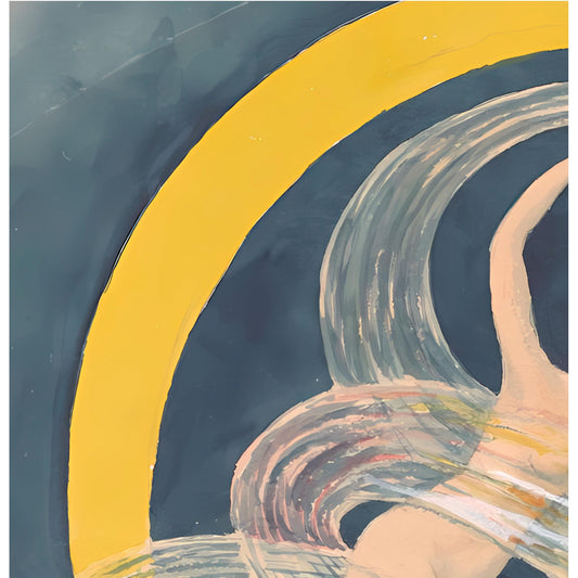 Vintage Moon Goddess Original Artwork 1920s Nouveau Painting For Elegant Home Decor by My Store