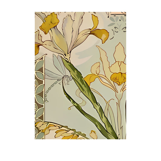 Floral Art Nouveau Yellow Iris Long Poster by My Store