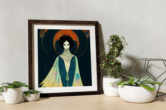 Harry Clarke Inspired Surreal Goddess Art Print Premium Archival Matte Fine Art Paper by My Store