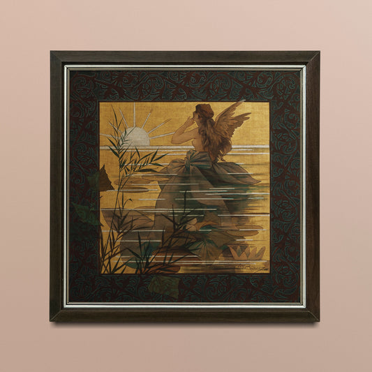 Winged Nymph at Sunrise Fine Art Print by Alexandre de Riquer by My Store