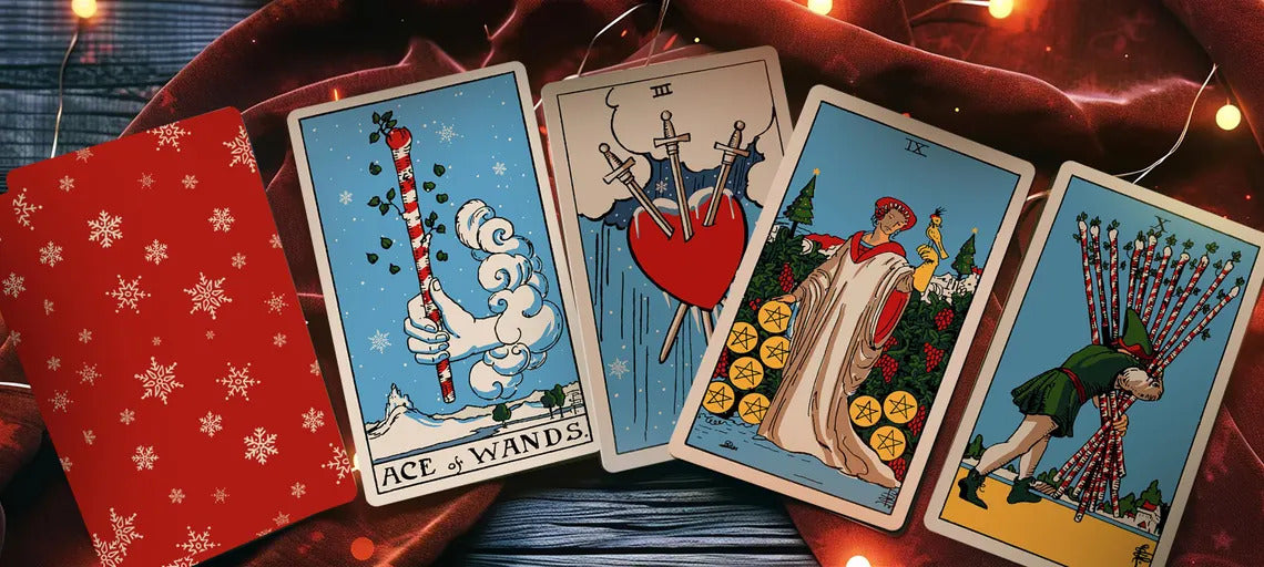 RWS Christmas Tarot Deck with 78 Cards and Box