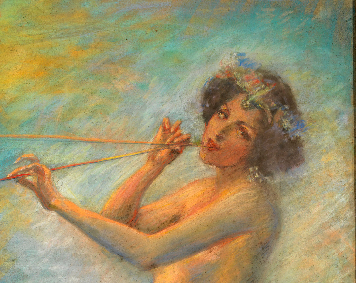 Alice Pike Barney, Pagan Dancer, ca. 1901 -  nude Figure female — full length -  Paganism - Vintage Painting