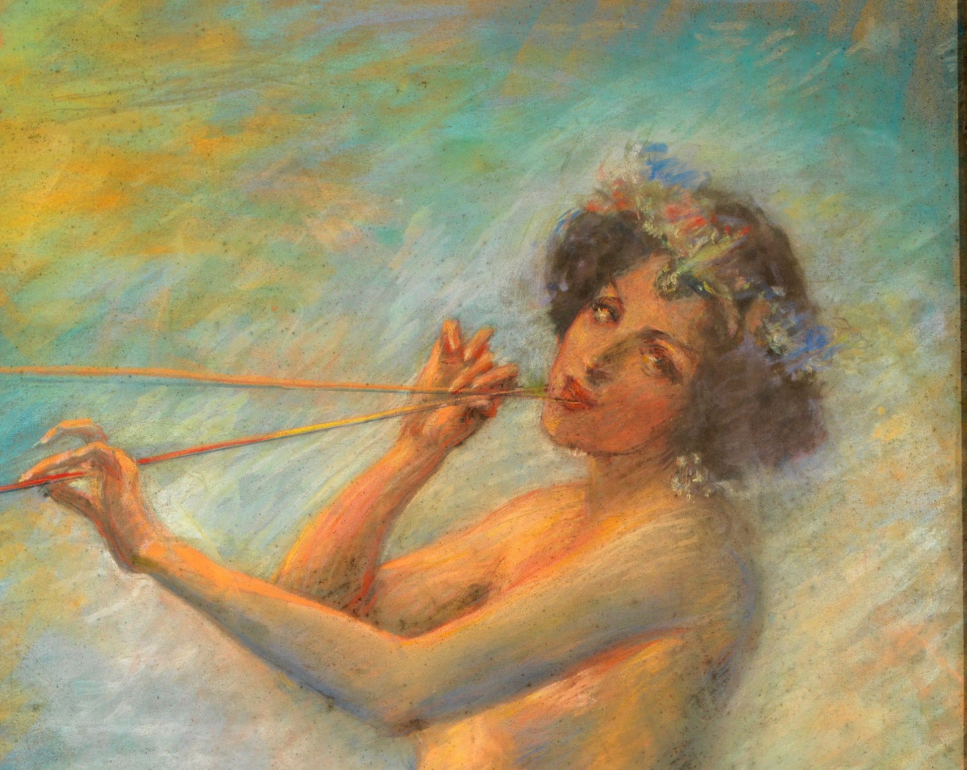 Alice Pike Barney, Pagan Dancer, ca. 1901 -  nude Figure female — full length -  Paganism - Vintage Painting