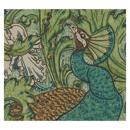 Peacock Print Poster Art Nouveau Bohemian Bird Long Poster On Premium Luster Paper Blue And Green Walter Crane by DesignBohemian