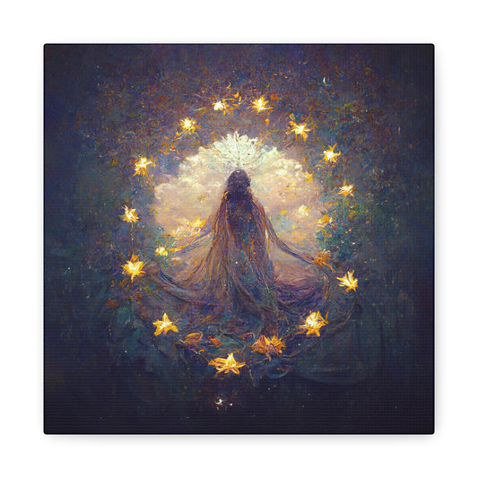 Enchanted Canvas Art, Magical Wall Decor, Ethereal Home Decoration, Starry Night Artwork, Mystical Living Room Accent - DesignBohemian