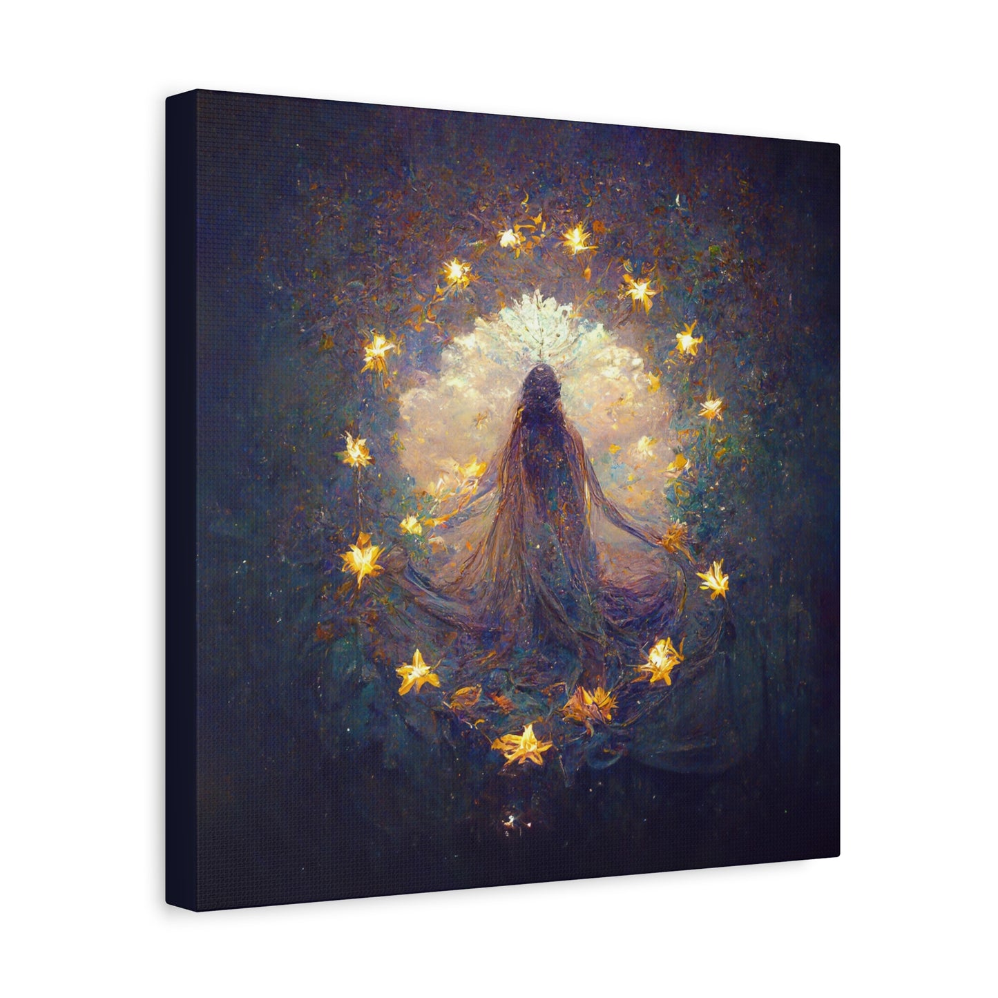 Enchanted Canvas Art, Magical Wall Decor, Ethereal Home Decoration, Starry Night Artwork, Mystical Living Room Accent