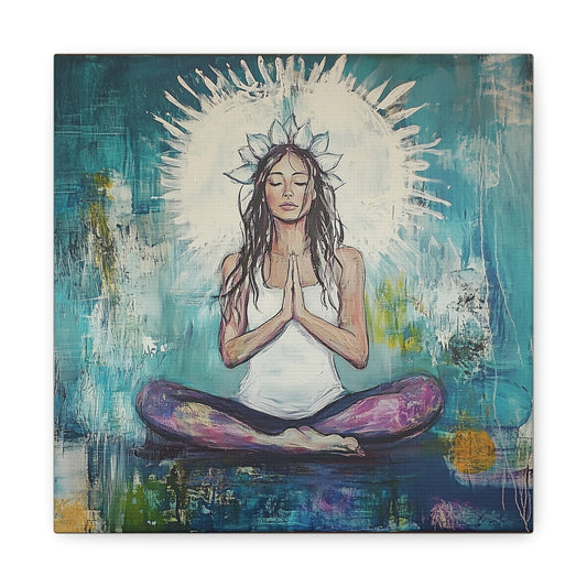 Meditation Canvas Art, Mindfulness Home Decor, Relaxation Wall Art, Yoga Room Decoration, Spiritual Gift - DesignBohemian