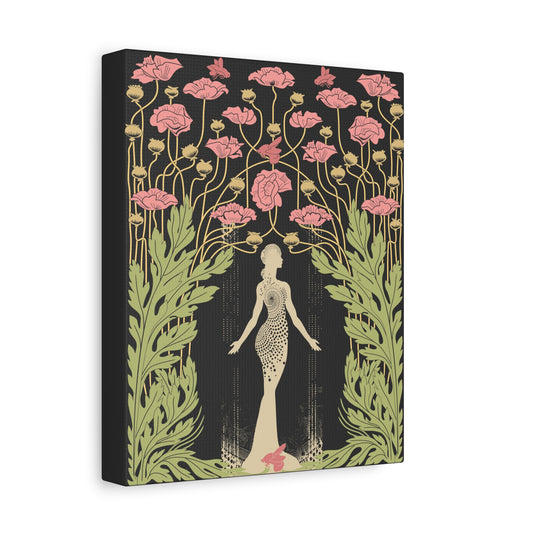 Goddess Demeter Canvas Wall Art, Floral Home Decor, Vintage Style, Bohemian Living Room, Gift for Her