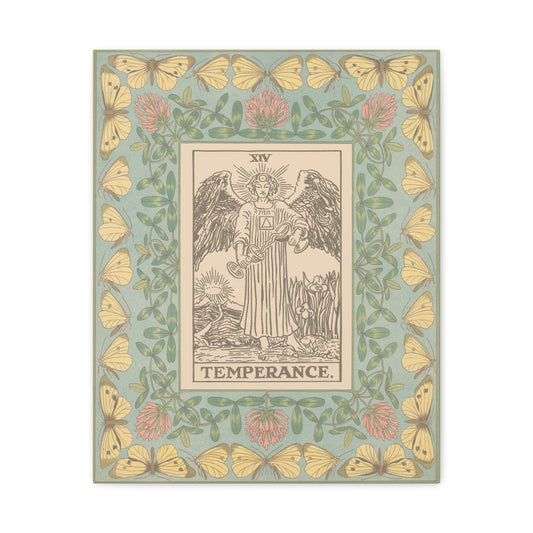 Matte Canvas Wall Art with Temperance Design, Inspirational Home Decor, Butterfly Decor, Tarot Wall Art, Vintage Style Canvas - DesignBohemian