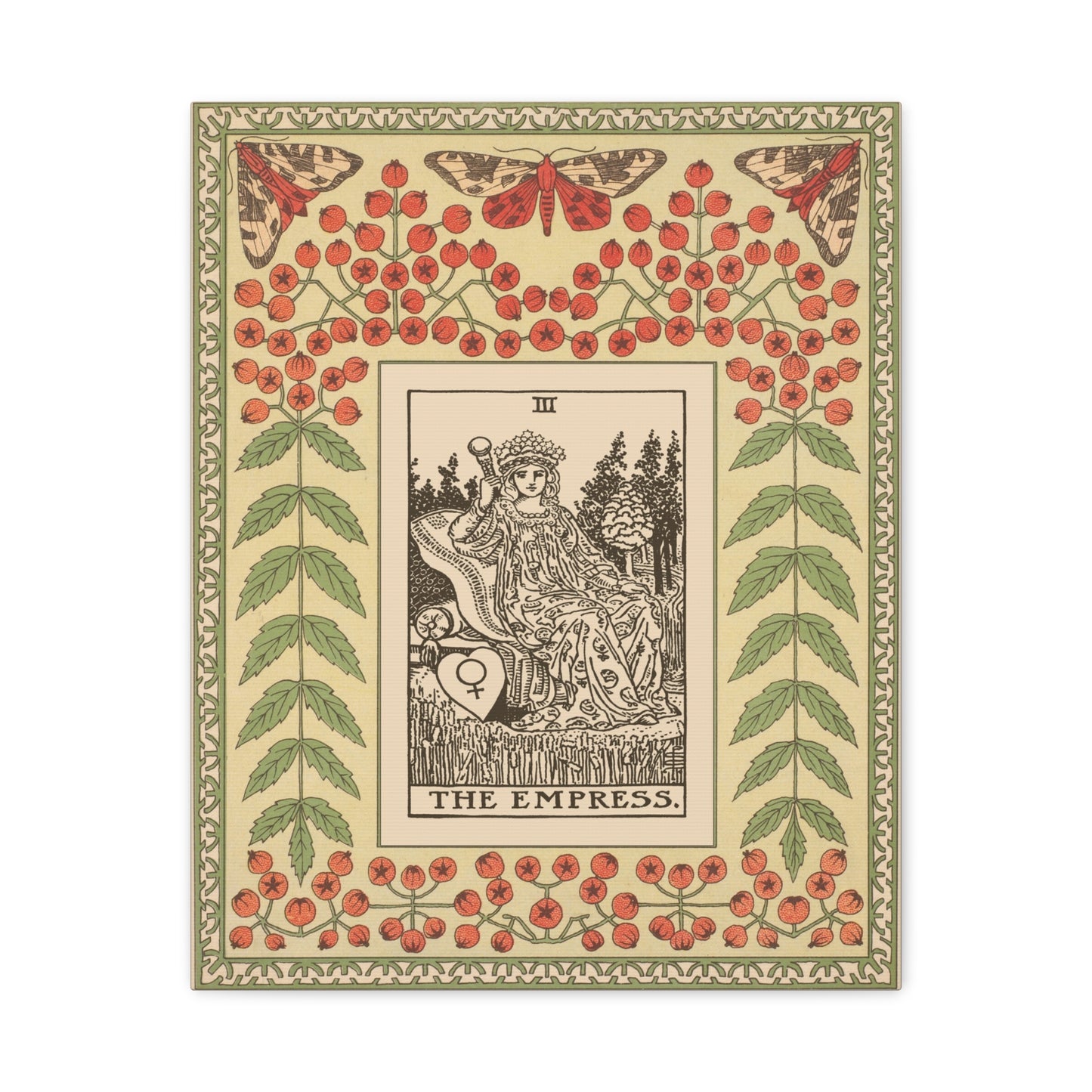 The Empress Canvas Print - Art Nouveau Empress Tarot Card - Stretched Canvas - DesignBohemian