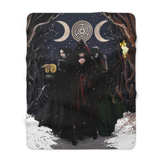 Gothic Witchcraft Sherpa Fleece Blanket | Cozy Gift for Halloween, Home Decor, Supernatural Vibe, Witchy Aesthetic, Winter Essentials - DesignBohemian