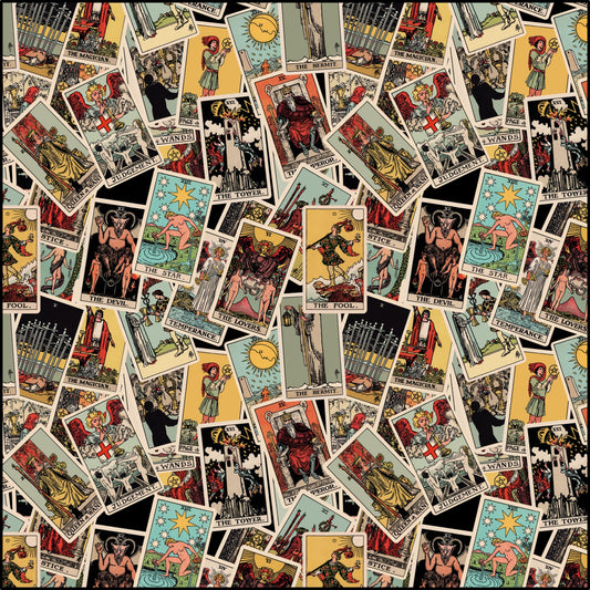 Tarot Card Patterned Fabric - Combed Cotton Pima - By the Yard