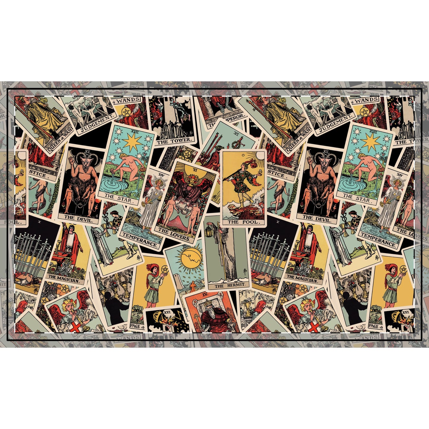 Tarot Card Patterned Fabric - Combed Cotton Pima - By the Yard