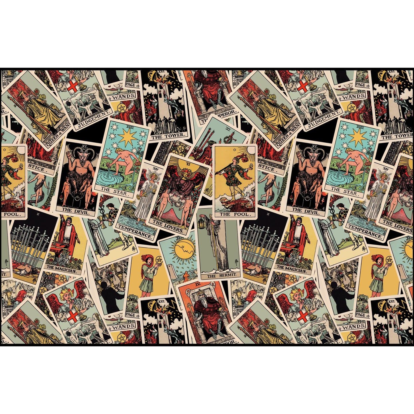 Tarot Card Patterned Fabric - Combed Cotton Pima - By the Yard