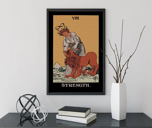 Strength Tarot Card Print Darker Colorway Poster No Frame Fortitude Wall Art Decor by My Store