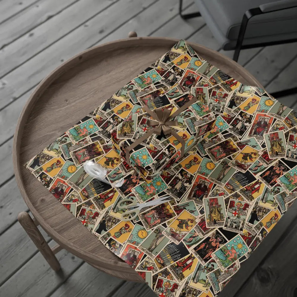 Tarot Wrapping Paper Rider Waite Gift Wrap Halloween Birthday Gifts Holiday Wrapping Scattered Tarot Cards Paper Roll