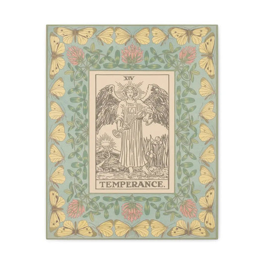 Matte Canvas Wall Art with Temperance Design, Inspirational Home Decor, Butterfly Decor, Tarot Wall Art, Vintage Style Canvas - DesignBohemian
