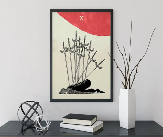 Ten Of Swords Tarot Card Print By Harry Clarke No Frame Poster For Home Decor Wall Art by My Store