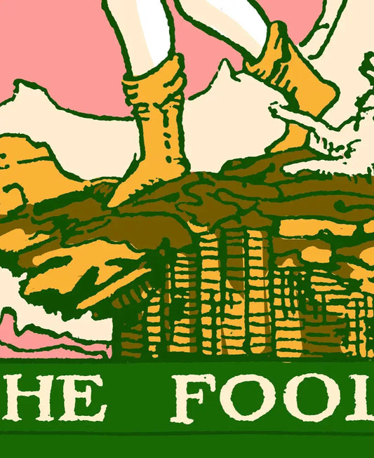 The Fool Tarot Card Print Pop Art Goth Punk Poster in Bubblegum Colorway for Bold Wall Decor by My Store