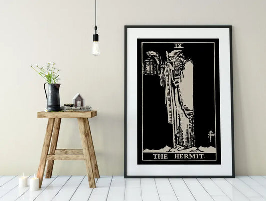 The Hermit Tarot Card Print Dorm Room Poster Introspective Spiritual Growth Wall Art by My Store