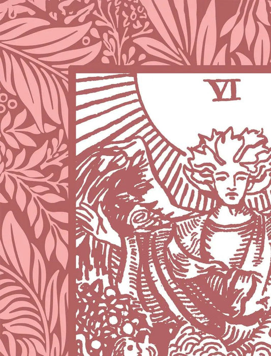 The Lovers Pink Tarot Card Print Love Poster No Frame Elegant Wall Art For Modern Decor by My Store