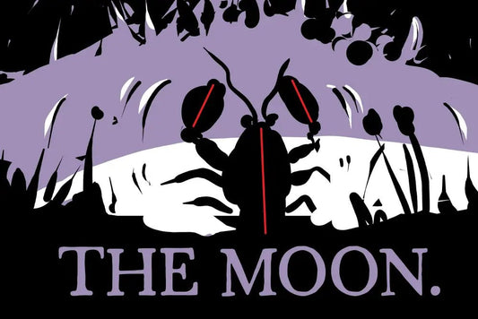 The Moon Tarot Print Gothic Purple Pastel Poster For Modern Wall Decor Customizable by DesignBohemian